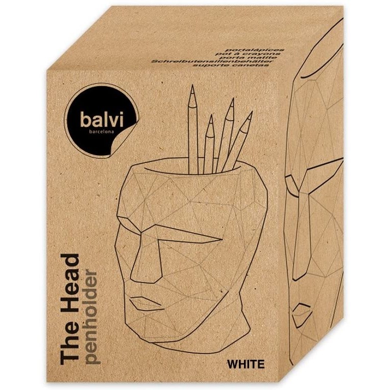 Balvi pencil holder Head gray concrete material Balvi